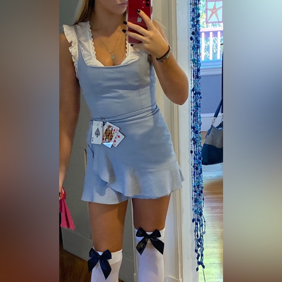 Princess polly baby blue cottage hill mini dress size 4 - Picture 1 of 2